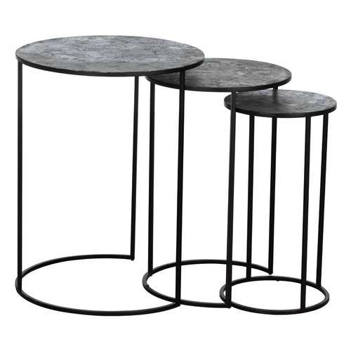 Ostatní - EG 424026 Stůl 3 velikosti stříbrný/černý matný TOWADA 424026 - LIVING - foto 1