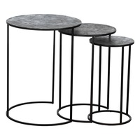 Ostatní - EG 424026 Stůl 3 velikosti stříbrný/černý matný TOWADA 424026 - LIVING