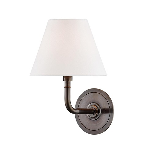 Dekorativní - HVLG MDS600-DB-CE Nástěnné svítidlo SIGNATURE NO.1 ocel/textil bronz/bílá E14 1x40W - HUDSON VALLEY - foto 1