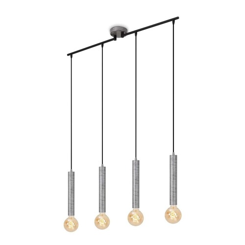 Vícečetná - BRI 4031-044 Retro závěsné svítidlo, 85 cm, bez 4x E27, max. 60 W, antická stříbrná - BRILONER - foto 1