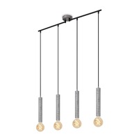 Vícečetná - BRI 4031-044 Retro závěsné svítidlo, 85 cm, bez 4x E27, max. 60 W, antická stříbrná - BRILONER
