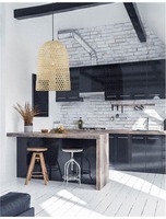 Válec - NV 9586681 Závěsné svítidlo AURORA přírodní bambus černý kabel E27 1x12W bez žárovky - NOVA LUCE
