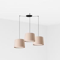 Kónická - FARO 64314-44-3L SAMBA závěsné svítidlo, černá/béžová, 3L - FARO