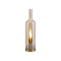 Stolní lampy dekorační - LD 14006-27 Stolní lampa BOTTLE, jantarové sklo, šňůrový vypínač, vyměnitelná žárovka - JUST LIGHT