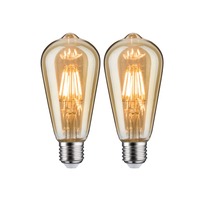 E27 - P 5066 Vintage Edition set LED žárovka E27 230V 2x6,5W 2500K zlatá - PAULMANN