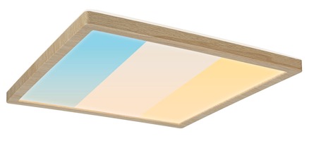 Hranatá - P 71259 LED Panel Atria Shine IP44 hranaté 298x298mm 15,7W CCT design dřevo dub - PAULMANN