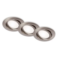 Kruhová - BRI 7114-432 3ks sada LED vestavné svítidlo, pr. 10,6 cm, 7 W, matný nikl - BRILONER