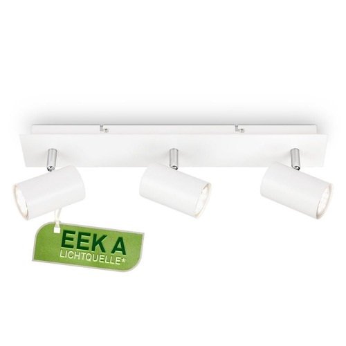 Bodová - BRILO 2840036 Isil A LED stropní bodové svítidlo, energetická třída A, 3-ramenné, 50.000h životnost, nastavitelné, bílé - BRILO - foto 1