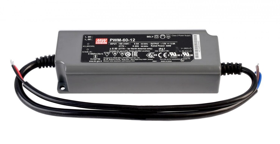 Stabilizované napětí - IMPR 862249 Meanwell LED-napájení DIM, PWM-60-12BLE Casambi konstantní napětí 0-5000 mA IP20 stmívatelné 12V DC 60,0 W - LIGHT IMPRESSIONS - foto 1