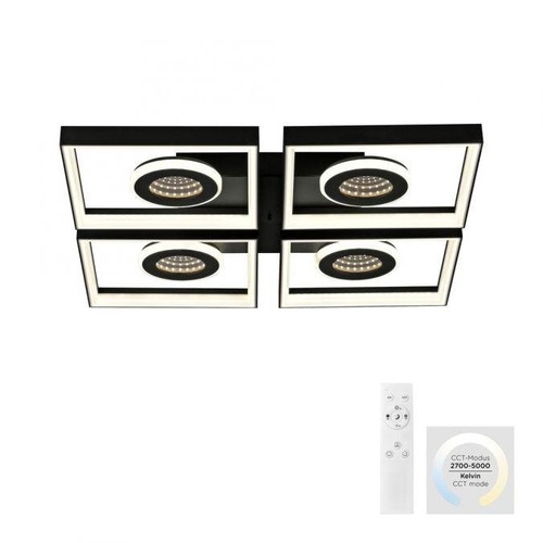 Hranatá - PN 6855-18 TRAFORO Stropní svítidlo černé stmívatelné dálkové ovládání světelné efekty 2700-5000K - PAUL NEUHAUS - foto 1