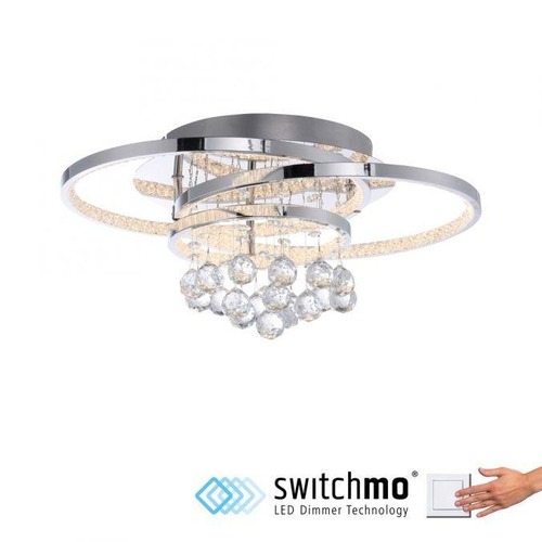 Dekorativní - PN 6267-17 ROTAZO LED stropní svítidlo chrom s křišťalovými přívěsky  krokově stmívatelné 3000K - PAUL NEUHAUS - foto 1