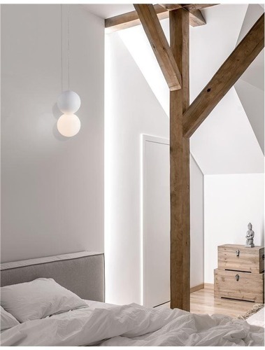 Koule - NV 9704192 Závěsné svítidlo ZERO bílá sádra opálové sklo a bílý hliník G9 1x5W IP20 220-240V bez žárovky - NOVA LUCE - foto 1