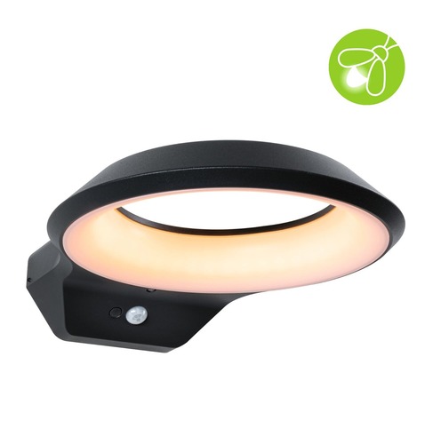 Nástěnná - P 94837 LED venkovní nástěnné svítidlo Anela pohybové čidlo neláká hmyz IP44 245x309mm 2200K 12W 230V antracit hliník - PAULMANN - foto 1