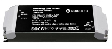 Stabilizované napětí - IMPR 862222 Deko-Light LED-napájení BASIC, DIM, CV, 24V 12-50W konstantní napětí 500-2080 mA IP20 stmívatelné 24V DC 12,00-50,00 W