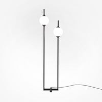 Stojací lampy - M Z020FL-L12BK Stojací lampa The Sixth Sense 3000K 12W teplá bílá 750lm bílá/černá kov/sklo LED - MAYTONI