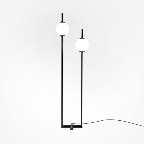 Stojací lampy - M Z020FL-L12BK Stojací lampa The Sixth Sense 3000K 12W teplá bílá 750lm bílá/černá kov/sklo LED - MAYTONI - foto 1