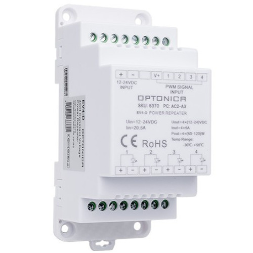 Stmívače a ovladače Optonica - POWER REPEATER EV4-D 12-24VDC 5A*4CH - foto 1