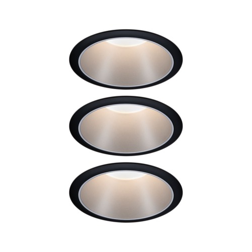 Koupelnová - P 93408 Vestavné svítidlo LED Cole 3x6,5W černá/stříbrná mat 3-krokové-stmívatelné 2700K teplá bílá - PAULMANN - foto 1