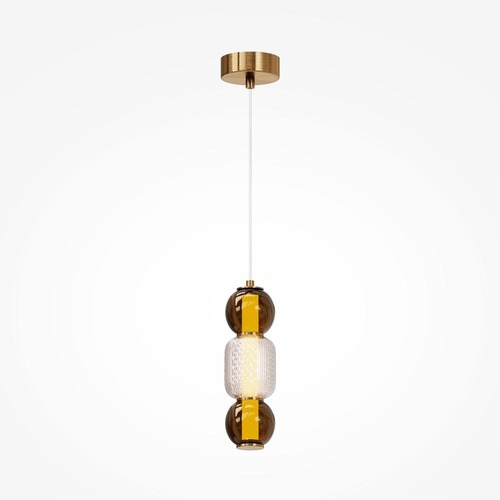 Dekorativní - M MOD273PL-L16G3K Závěsné svítidlo Drop 3000K 16W teplá bílá 2000lm zlatá kov - MAYTONI - foto 1