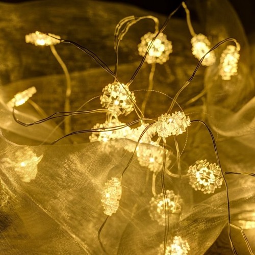 LED osvětlení na BATERIE - DLED BL24W DecoLED LED světelný řetěz na baterie - s vločkami, 20 diod, 2,3 m - foto 1