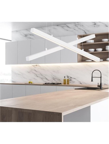 Podélná - NV 9060910 Závěsné svítidlo X-LINE bílý hliník a akryl LED 40W 230V IP20 3000K stmívatelné - NOVA LUCE - foto 1