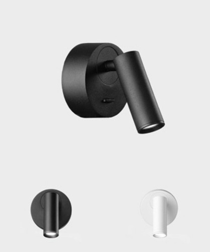 Bodová - KHL K50704.01.WS.BK-BK.ST.8.30 Nástěnné svítidlo MYNI Ø 70mm černé 3W 3000K s vypínačem - Kohl Lighting - foto 1