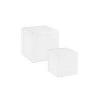 Na stůl - FAN I-GECO-CUBO-SOL30 Solární LED svítidlo Geco, bílé, 1 W, 90 lm, RGBW, stmívatelné, IP65, vč. dálk. ovl., 30 x 30 x 30 cm - FANEUROPE