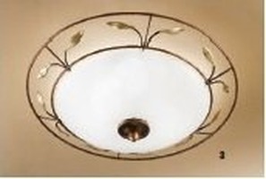 Kruhová - OR DL 7-338/2 Stropní svítidlo 2xE14, antik, dekor list, průměr 40cm - ORION