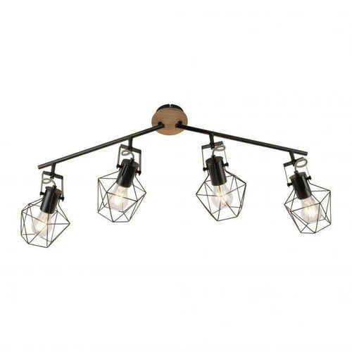 Bodová - LD 15674-78 JARO Stropní svítidlo z kovu a dřeva v moderním rustikálním designu s nastavitelnými spoty - LEUCHTEN DIREKT / JUST LIGHT - foto 1