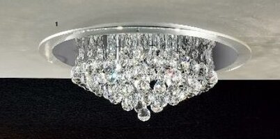 Dekorativní - OR DLU 2378/6/50 CH Stropní svítidlo 6x40W G9 chrom/křištálové závěsy, pr. 50cm - ORION