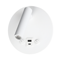 LED nástěnné svítidla - LED nástěnné svítidlo 8W s přepínačem ON / OFF + USB bílá