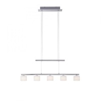 Podélná - PN 2209-55 HYDRA LED závěsné svítidlo, stříbrná barva, 5 ramenné, nastavitelná výška, nad jídelní stů 3000K - PAUL NEUHAUS