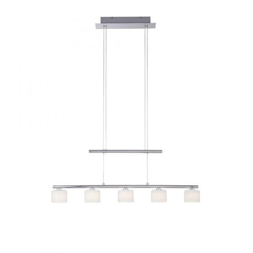 Podélná - PN 2209-55 HYDRA LED závěsné svítidlo, stříbrná barva, 5 ramenné, nastavitelná výška, nad jídelní stů 3000K - PAUL NEUHAUS - foto 1