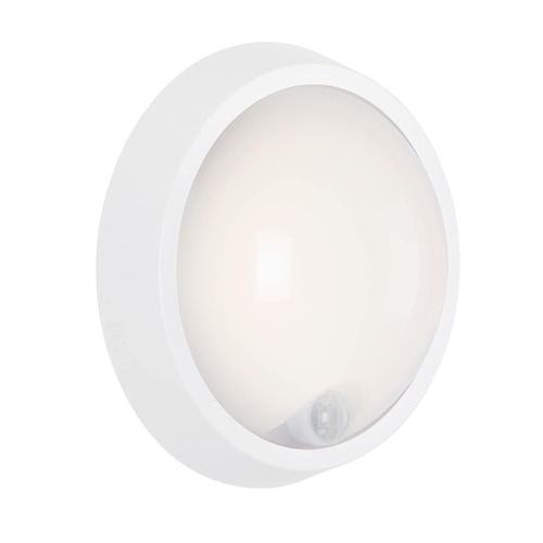 Nástěnná - BRILO 3352-016 LED venkovní svítidlo s čidlem, pr. 17 cm, 12 W, bílé - BRILO - foto 1