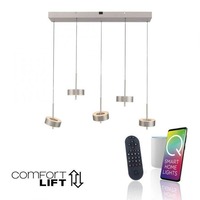 Dekorativní - PN 2249-95 Závěsné svítidlo Q-ROTATE 5 ramenné hliník nastavitelná výška Smart Home ZigBee 2700-5000K - PAUL NEUHAUS
