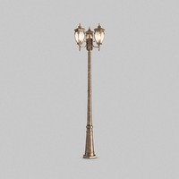 Sloupková - M O414FL-03GB Venkovní stojací svítidlo Fleur E27 3x60W černozlatá IP44 - MAYTONI