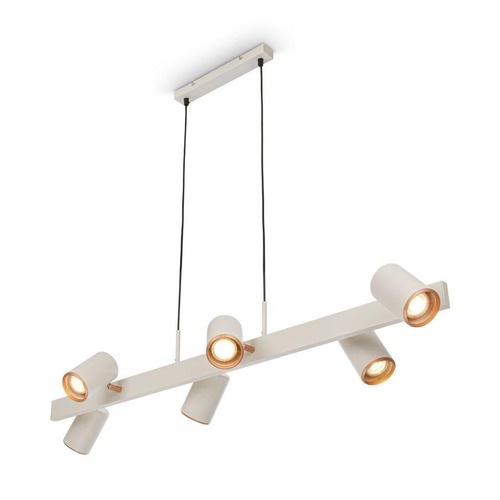 Podélná - BRI 4058064 BRILONER Era závěsné svítidlo - nastavitelné, GU10 patice, 6-ramenné, světlešedá/kávová 4058064 - foto 1