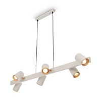 Podélná - BRI 4058064 BRILONER Era závěsné svítidlo - nastavitelné, GU10 patice, 6-ramenné, světlešedá/kávová 4058064