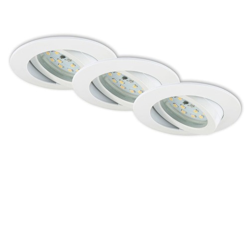 Kruhová - BRI 7296-036 3ks sada LED vestavné svítidlo, pr. 8,2 cm, 6,5 W, bílé - BRILONER - foto 1