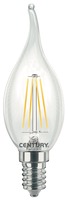 E14 - CEN INM1C-041440 LED FILAMENT SVÍČKA PLAMEN ČIRÁ 4W E14 4000K 470Lm 360d 35x118mm IP20 - CENTURY