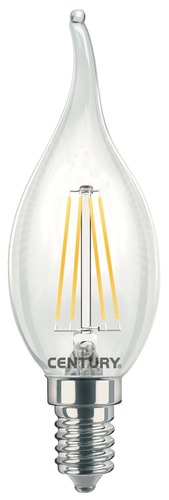 E14 - CEN INM1C-041440 LED FILAMENT SVÍČKA PLAMEN ČIRÁ 4W E14 4000K 470Lm 360d 35x118mm IP20 - CENTURY - foto 1