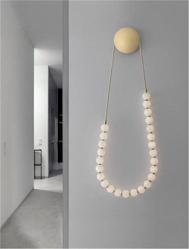 Dekorativní - NV 9695204 Nástěnné svítidlo PERLA zlatý kov a opálové sklo LED 50W 230V 3000K IP20 stmívatelné - NOVA LUCE - foto 1