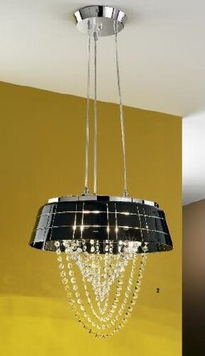 Kruhová - OR HL 6-1543/3 ČERN Závěsné svítidlo chrom/černá barva, výška 120cm, průměr 41 cm - ORION - foto 1