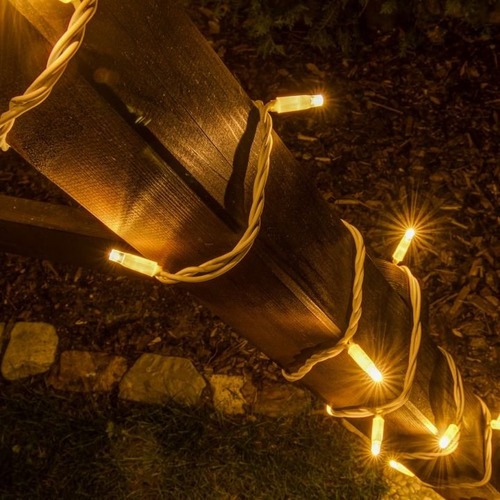 Venkovní řetězy - DLED SLNX020W DECOLED LED světelný řetěz 20 m, teple bílá, 120 diod, bílý kabel, IP67 - foto 1