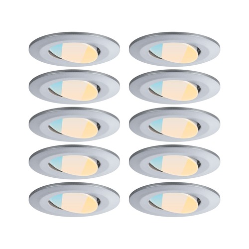 Koupelnová - P 98199 LED vestavné svítidlo Calla 10ks sada IP65 kruhové 90mm 30° 10x5W 230V CCT matný chrom - PAULMANN - foto 1