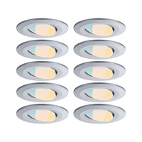 Koupelnová - P 98199 LED vestavné svítidlo Calla 10ks sada IP65 kruhové 90mm 30° 10x5W 230V CCT matný chrom - PAULMANN