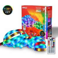 Pracovní osvětlení - BRILO 2354156 LED pásek 5 m - stmívatelné, RGBIC, CCT, dálkový ovladač, samolepící, bílé - BRILO