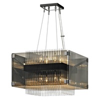 Dekorativní - HVLG F5905-CE Závěsné svítidlo APOLLO kov/sklo bronz/chrom/kouřová E14 8x40W - HUDSON VALLEY (Troy)