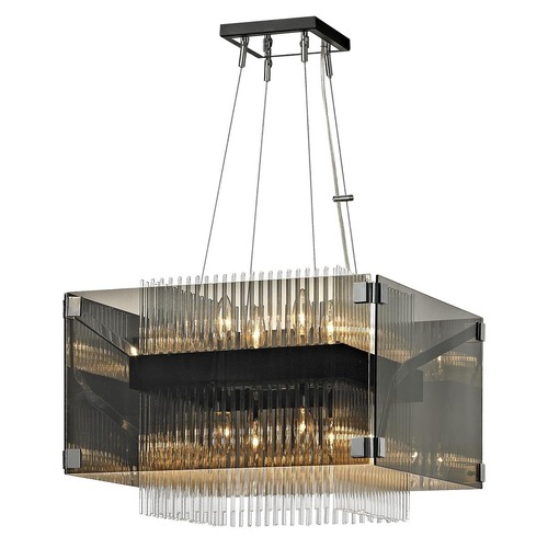 Dekorativní - HVLG F5905-CE Závěsné svítidlo APOLLO kov/sklo bronz/chrom/kouřová E14 8x40W - HUDSON VALLEY (Troy) - foto 1