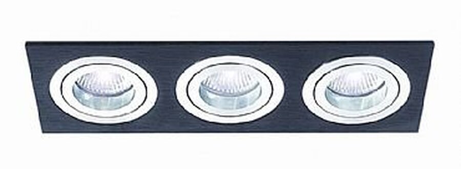 Hranatá - BPM 3056LED2.D40.3K Vestavné svítidlo Aluminio Negro černá 3x 7W LED 230V - BPM - foto 1